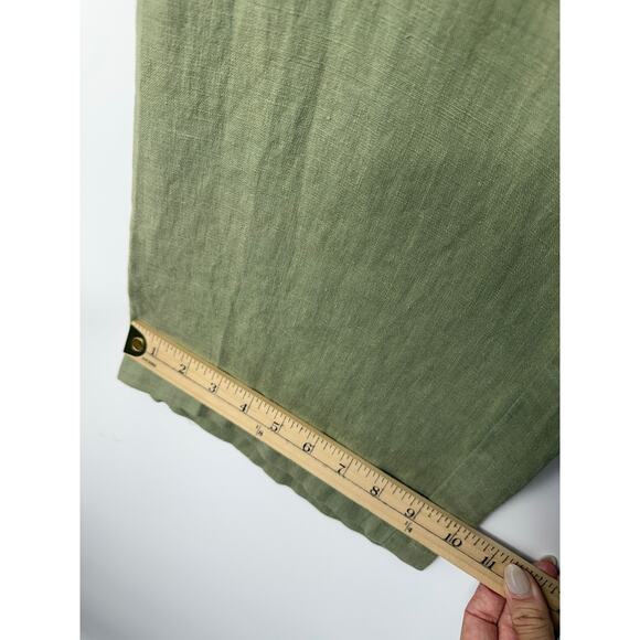 Sanctuary Anthropologie Hopper Straight Leg Cargo Pants Green 100% Linen Sz 26 - Picture 10 of 12